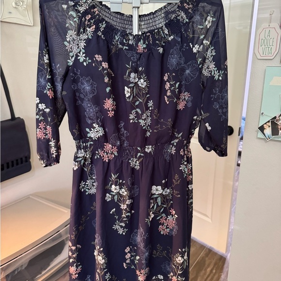 Maurices Blue Sundress with Raglan Sleeves and Scoop Neck - Picture 1 of 11